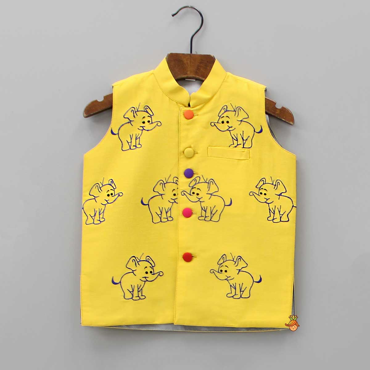 Cute Elephant Embroidered Jacket