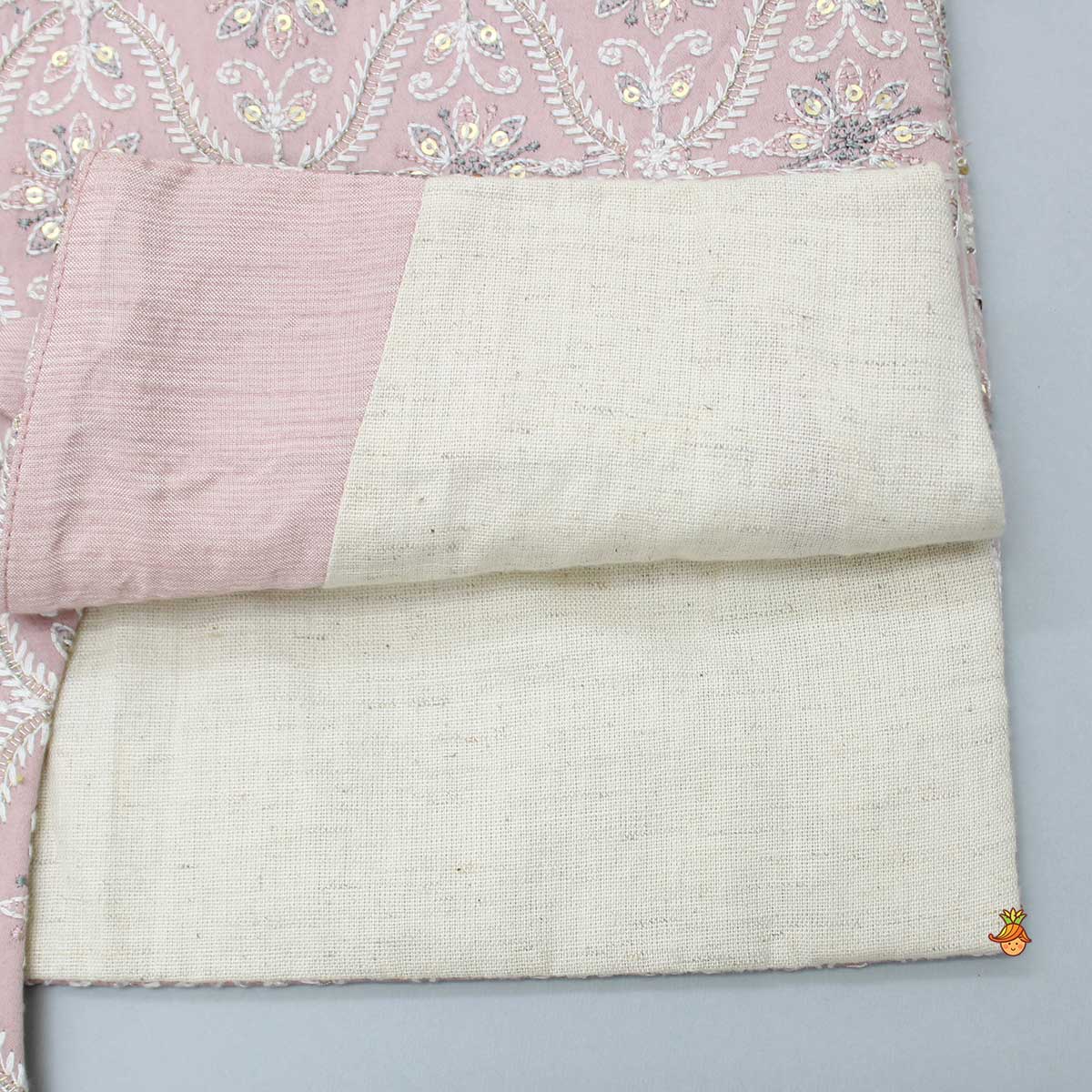 Elegant Front Open Embroidered Asymmetric Pink Sherwani And Pyjama
