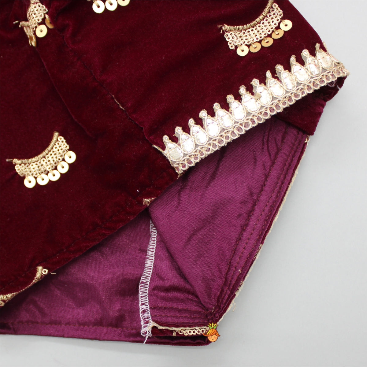 Anarkali With Velvet And Sequin Work Jacket And Churidar