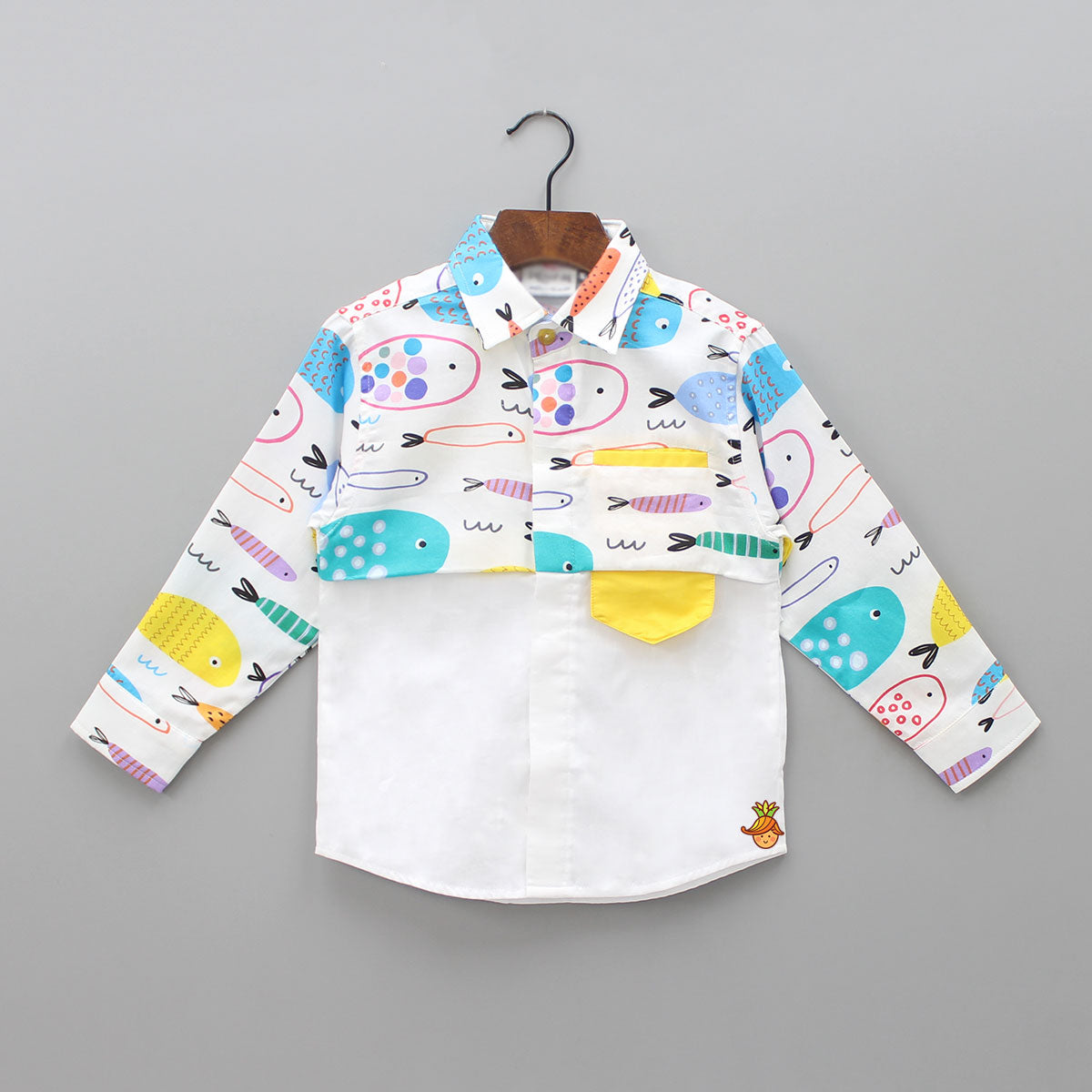 Ocean Theme Panelled Shirt