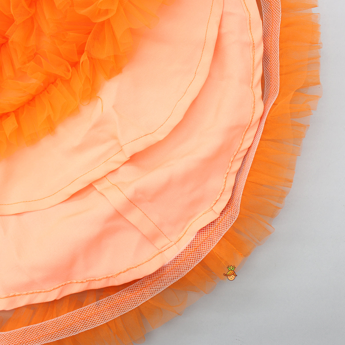 Swirl Frilled One Shoulder Orange Dress