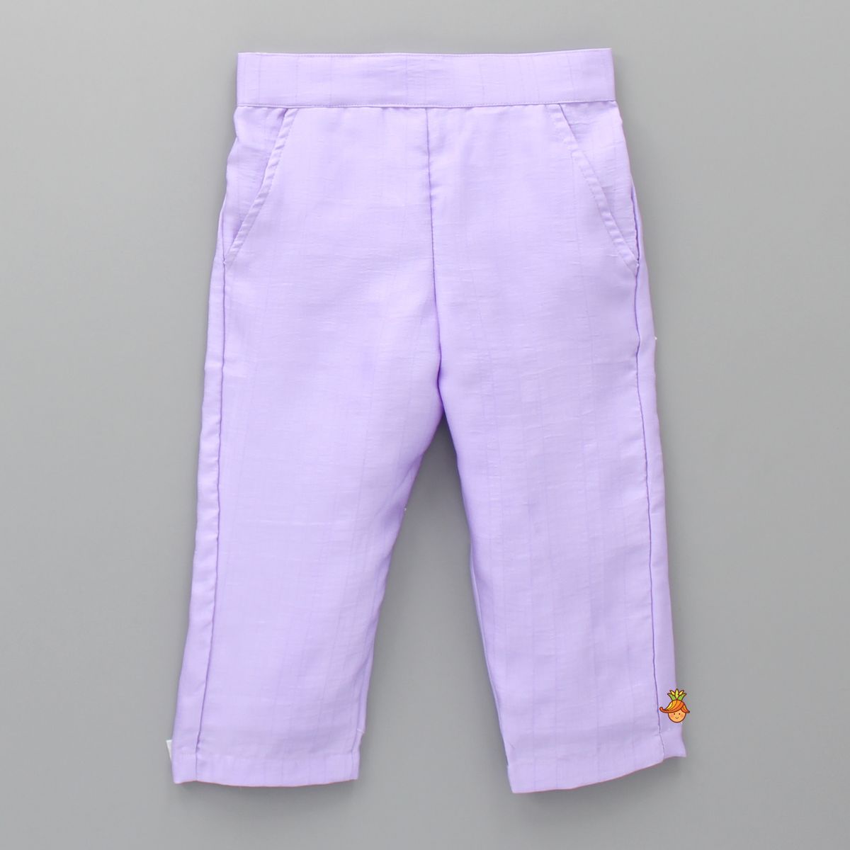 Contrasting Patch Pocket Detail Lavender Top And Pant