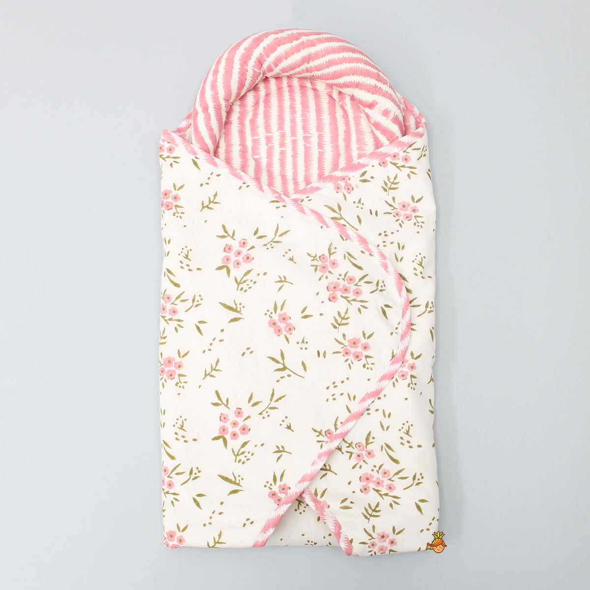 Kite Shaped Wildflowers Printed Pink Baby Wrap