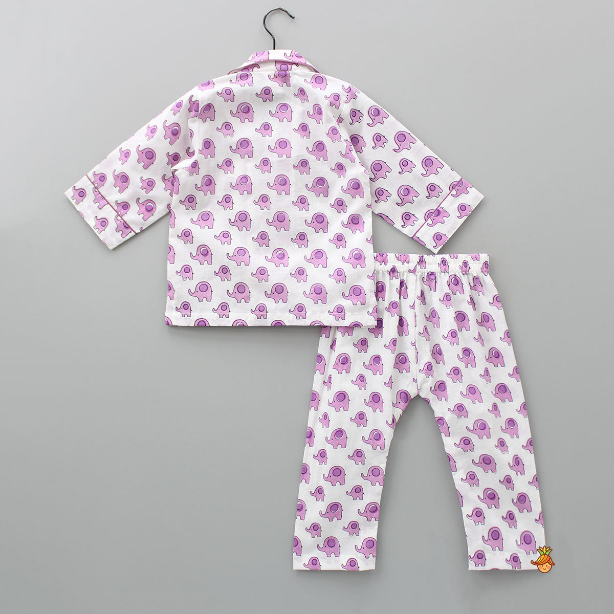 Elephant Printed Purple And White Sleepwear