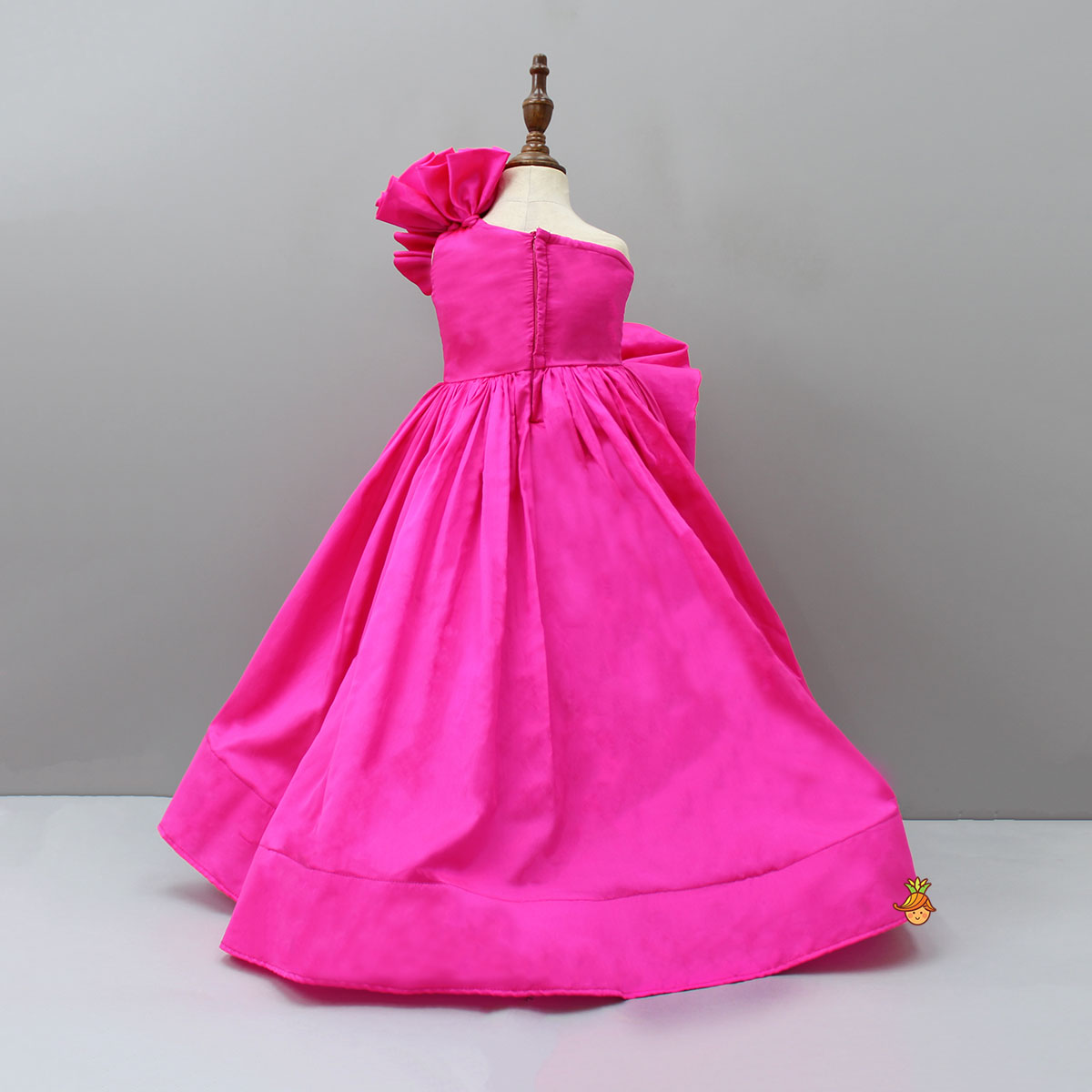 High Low Ruffles Enhanced Pink Gown