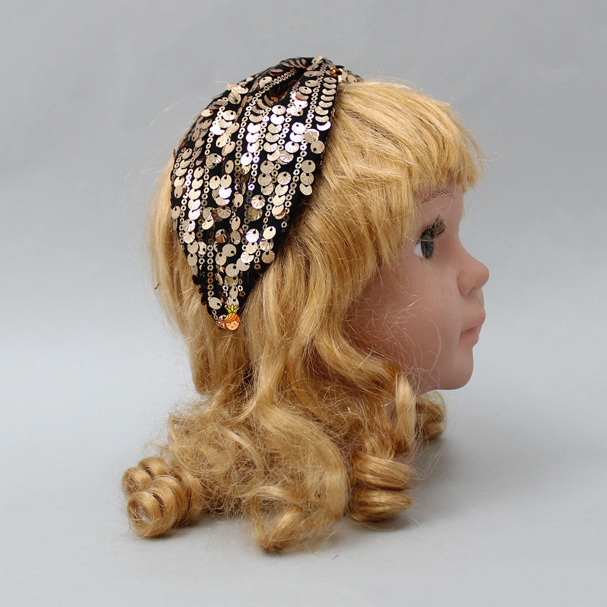 Heavy Sequins Embroidered Black Hair Band