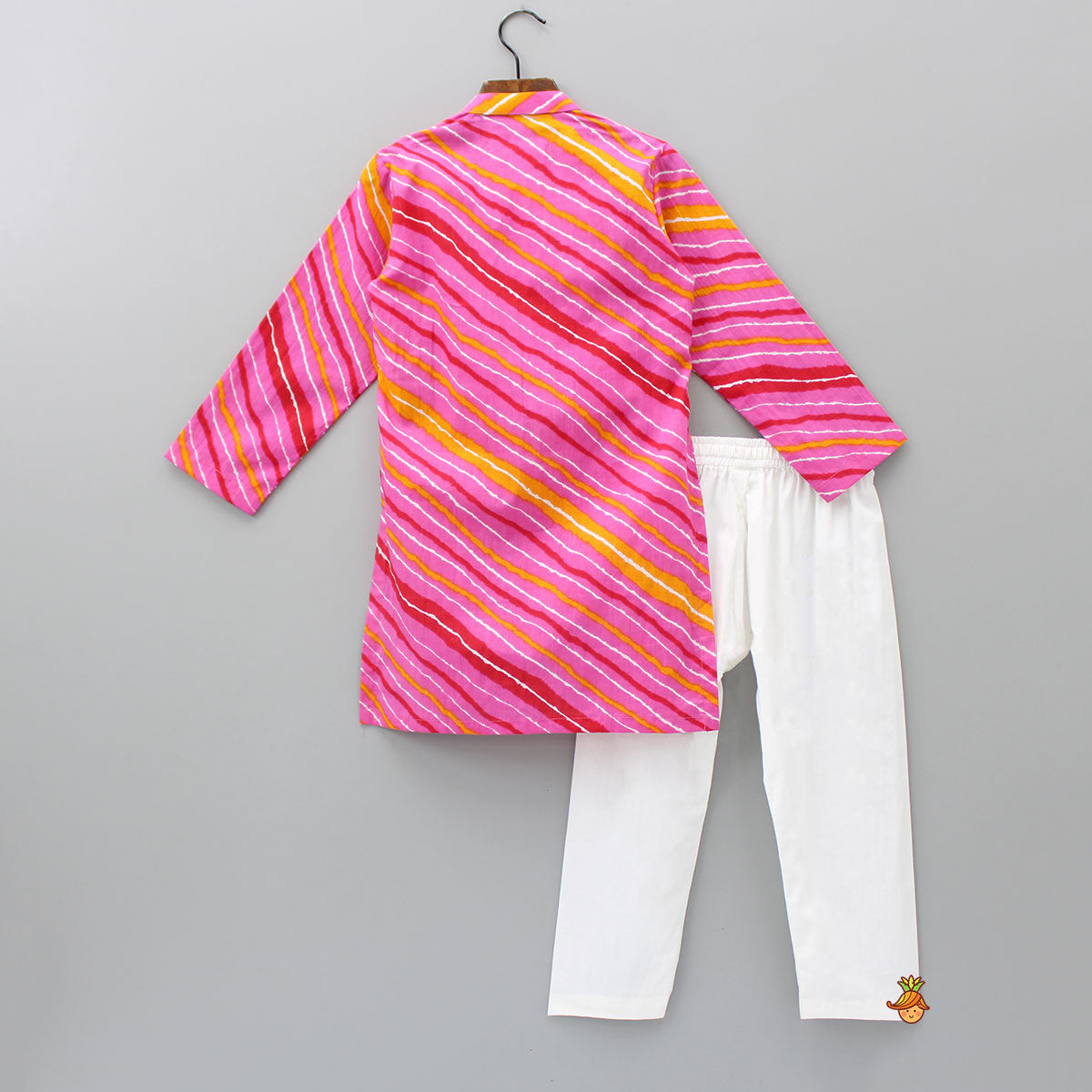 Multicolour Kurta With Gota Detailing And White Pyjama
