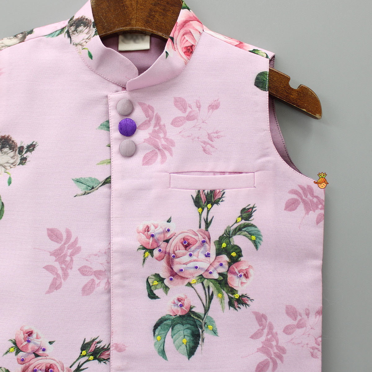 Ethnic Floral Printed Sequins Work Jacket