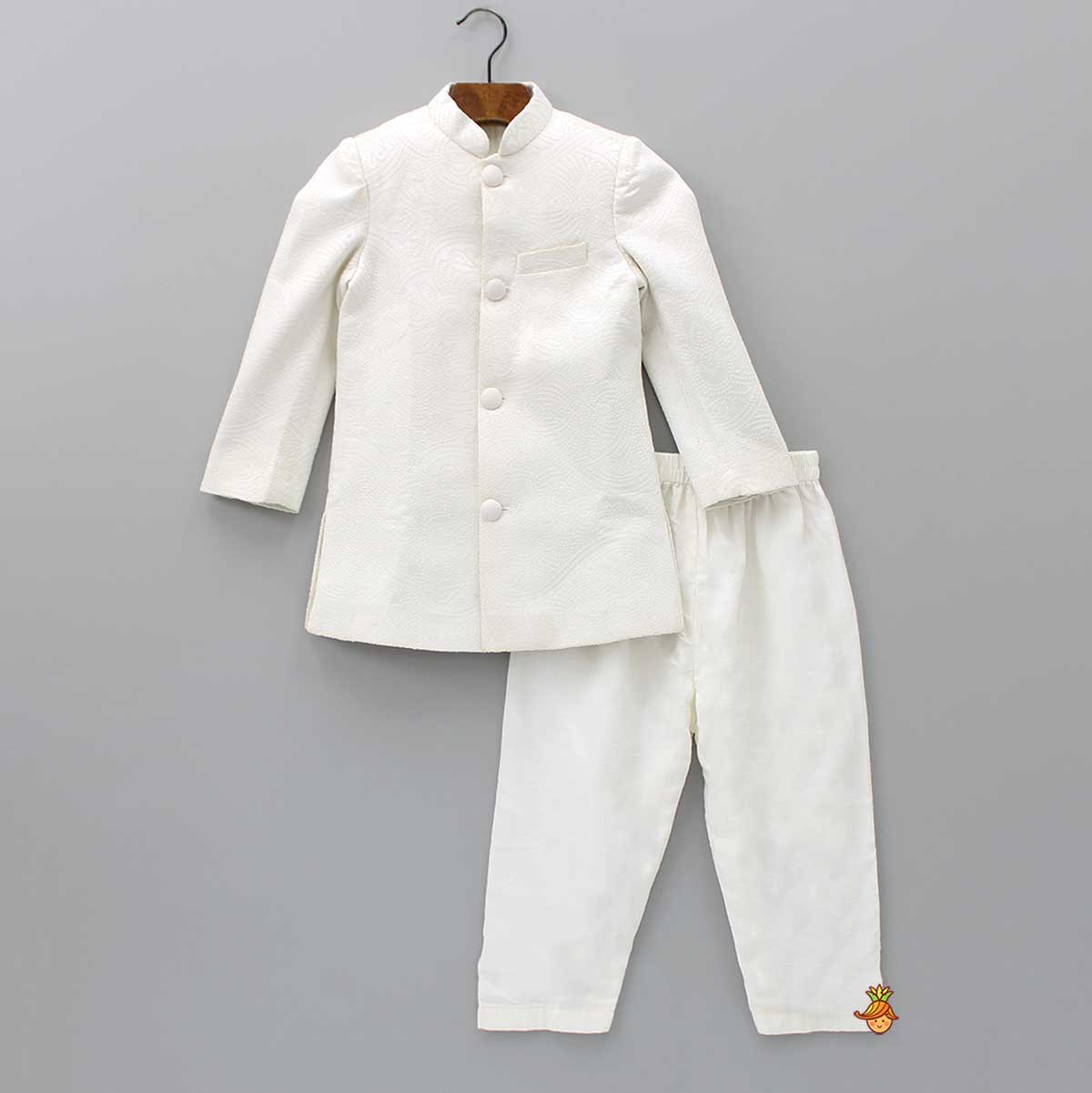 Heavy Sequins Embroidered Off White Sherwani And Pyjama