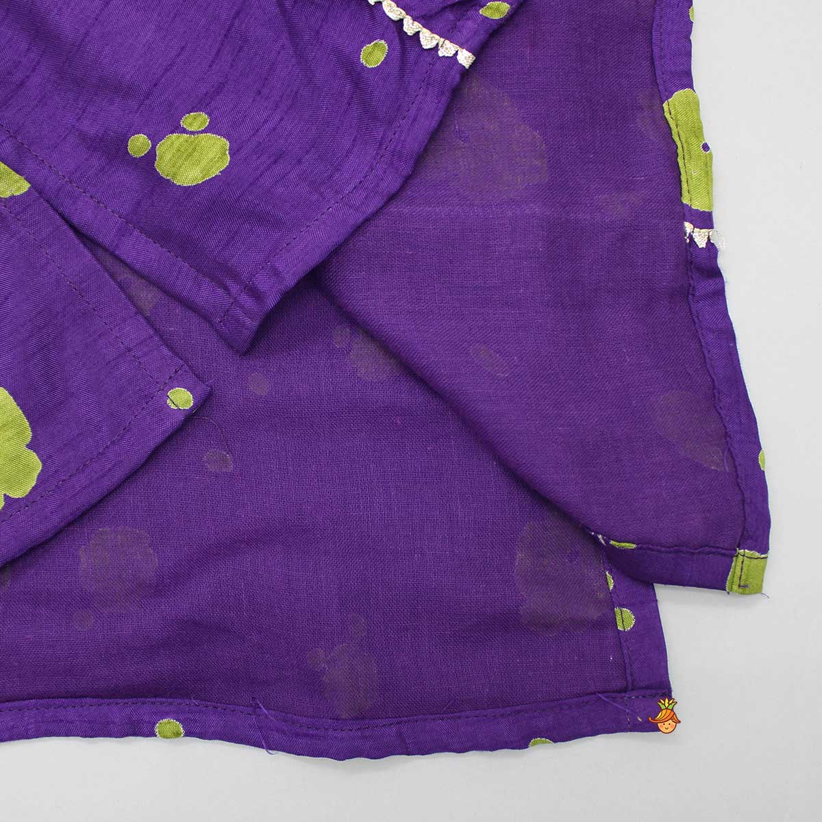 Silk Floral Printed Purple Kurti And Tiered Sharara
