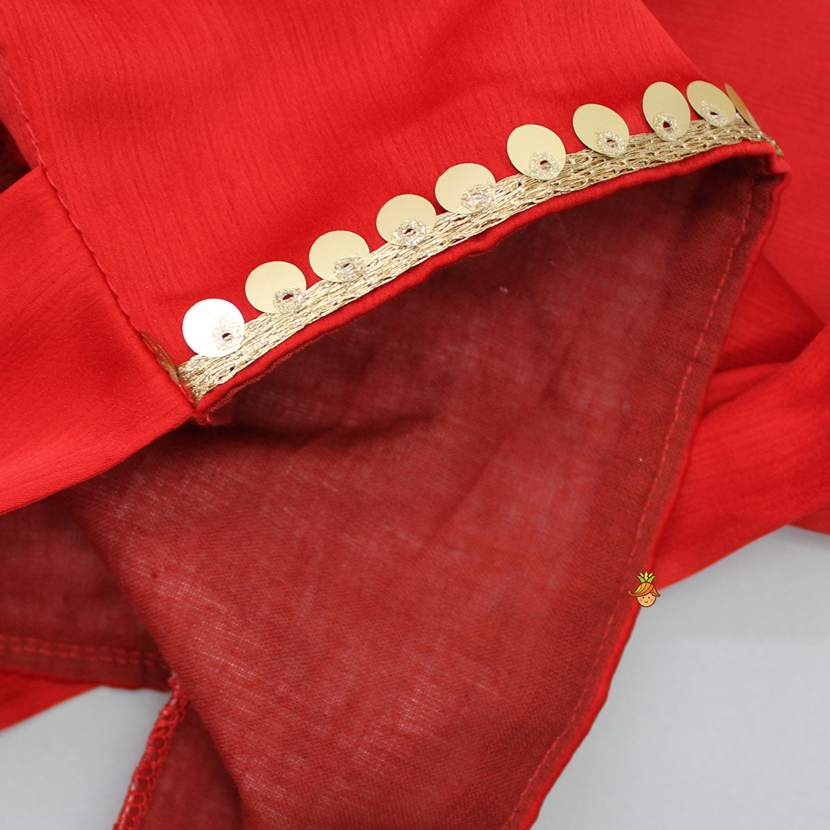 Frilly Sleeves V Neck Red Layered Drape Top And Stylish Lehenga